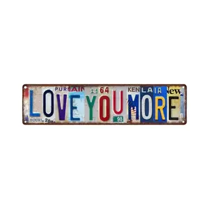 LOVE YOU MORE vintage Wall Sign decoration, Metal Romantic retro Rustic Bar wall Decor for cafe home bar Offices wedding party