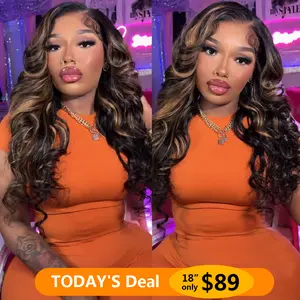 Midulla Balayage Highlight Loose Wave Lace Front Wigs Human Hair Pre Plucked Bleached Knots FB27 Colored Ombre Lace Frontal Wig For Women