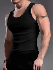 Men's Ribbed Tank Top - Slim Fit Crew Neck Sleeveless Shirt, Soft Stretchy Fabric, Breathable & Moisture-Wicking, Ideal for Layering, Gym Workouts, Casual Daily Wear, Undershirt for Fitness Enthusiasts, Sports Fitness Vest