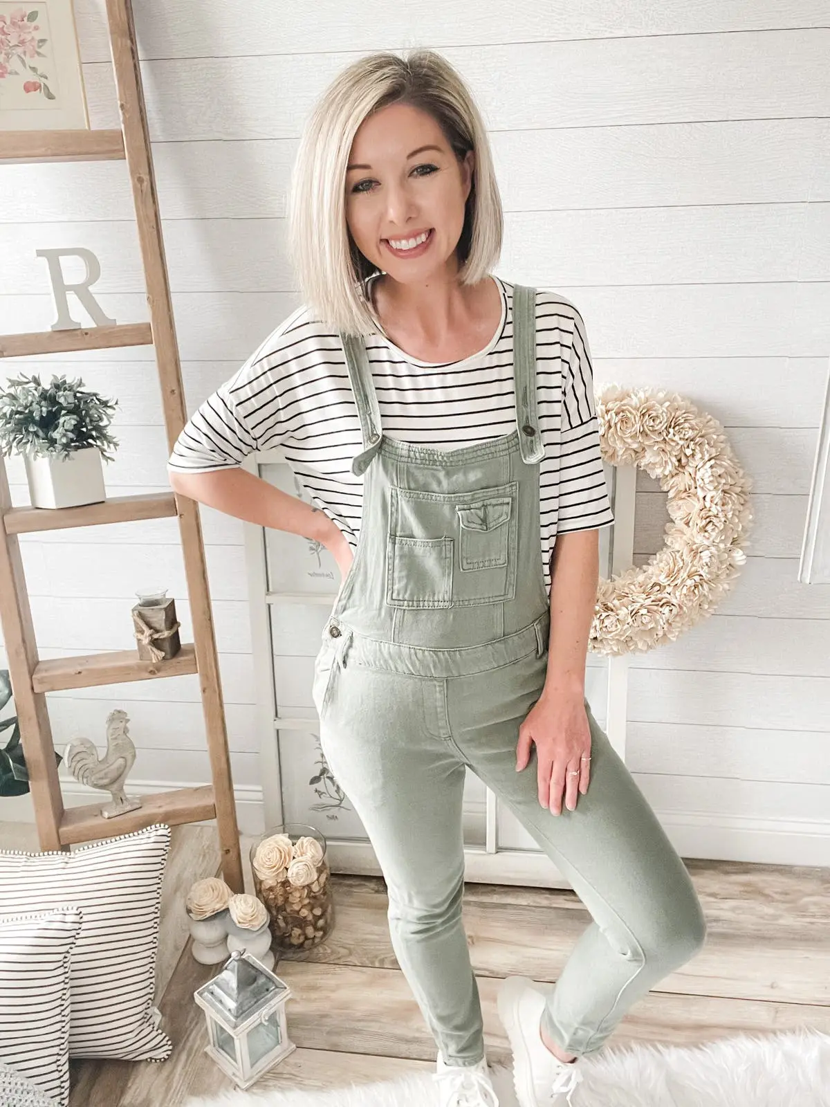 Olive Denim Overall Jumpsuit