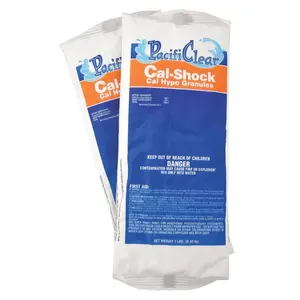 212 MAIN 1lb PacifiClear Cal-Shock Granular Outdoor Swimming Pool Treatment, Fast-Dissolve Water Solution for Swimming Pools