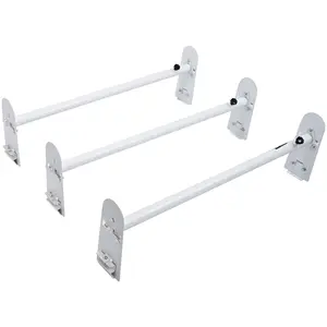 VEVOR Van Roof Ladder Rack, 3 Bars Alloy Steel Roof Racks, 750 LBS Capacity Rain-Gutter Roof Rack, Adjustable Length 40.2 to 74.8, Van Ladder Rack Compatible with Chevrolet Express, GMC Savana, etc
