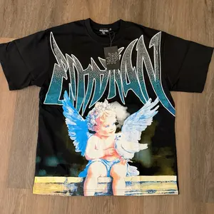 Blue Angel Oversized Rhinestone Graphic Tee