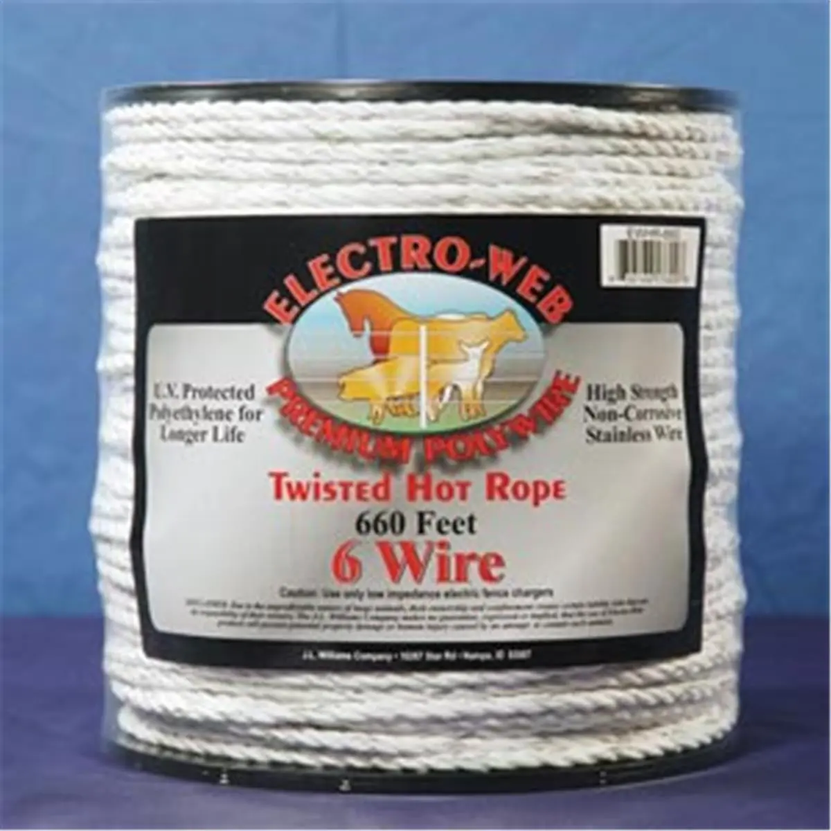 Powerfields Hot Rope Fence, 0.25 in White 660 ft Roll, Stainless Wire, 1000 lbs High Strength, Stable in High Winds, Very Stable Economical Choice for Home Improvement & Garden Raised Beds