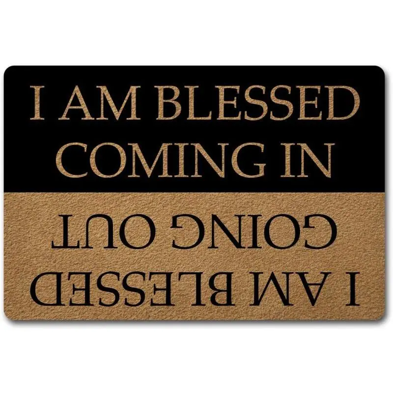 Creative Letter Door Mat with Blessing Words Pattern, Entrance Rug Design Home Decor Carpet Easy to Clean Foot Pad Home Decorative Rug