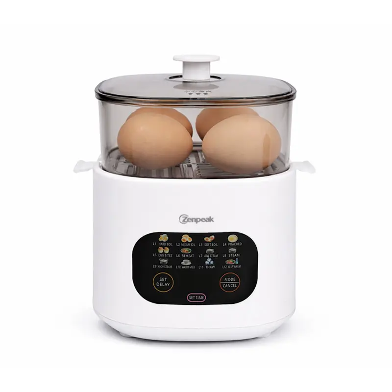 Zenpeak Cookware Steamer, 12 Cooking Modes, Stainless Steel Bowl + Steamer Tray, For Corn, Vegetables & Meal Prep Pots