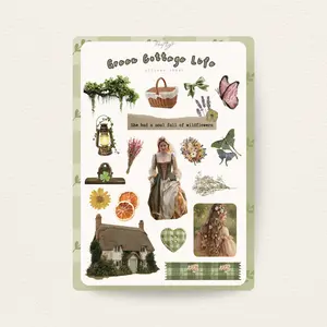 Green Cottage Life Sticker Sheet Green Cottage Life Sticker Sheet