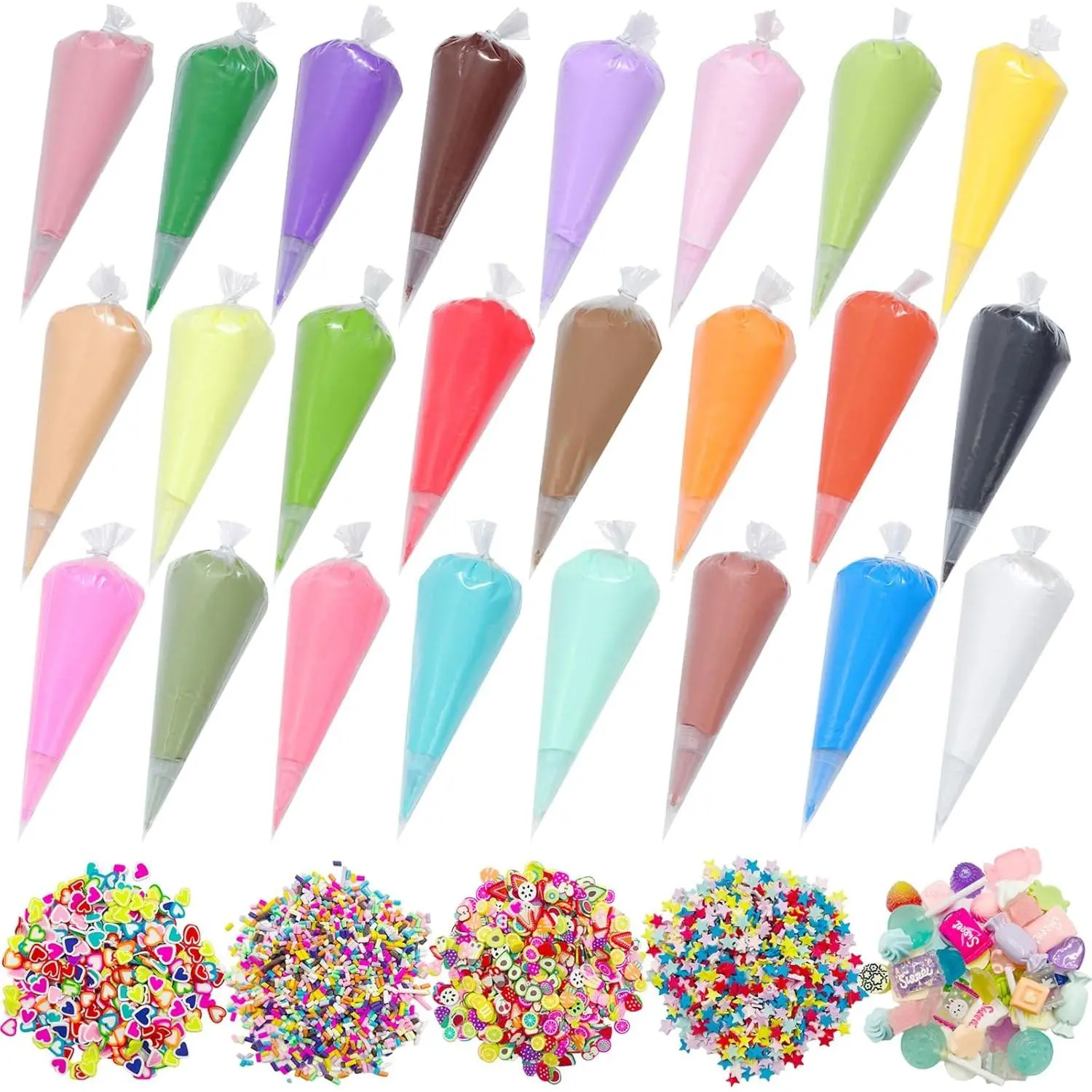 24 count 100g Decoden Cream Kit  Whipped Cream Glue Clay Summer Craft DIY Decorations Rainbow Themed Cream DIY Making Art Craft Kit for Handmade Phone Case Mirror  Accessories