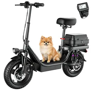 Adults Folding Electric Bike, 48V  15AH Ebike, 25MPH Max Speed, 4-Spring Seat, Dual Rear Shock, Front & Rear Disc Brakes, Headlight & Turn Signal, 150KG Load, Foldable for Car Trunk, Rear Backrest, Pet Friendly, Perfect for City Commute