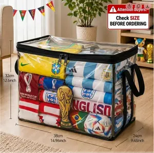 Large Clear Thick Plastic Storage Box with Hinged Lid, Heavy-Duty Durable High-Capacity Organizer for Home, Moving, Attic