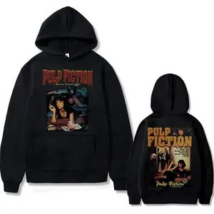Movie Pulp Fiction Mia Wallace Print Hoodie Quentin Tarantino Hoodies Men Casual Loose Sweatshirt Male Gothic Hoodies