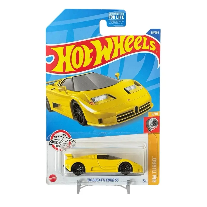 Hot Wheels ‘94 Bugatti EB110 SS HW Turbo Yellow 1:64 Diecast Car