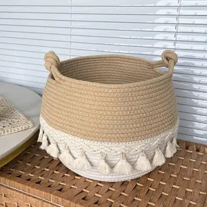 Extra Large Storage Basket with Handles, Cotton Rope Woven Storage Bin, XXXL Basket for Clothes and Toys Laundry Hamper Organiser Laundry Basket
