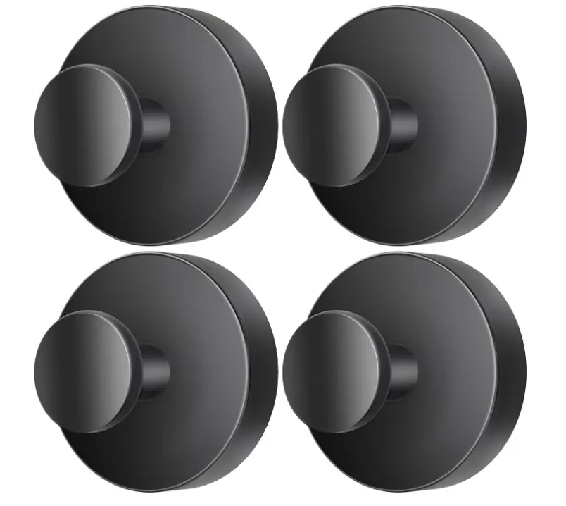 2026 New Upgraded No-Drill Stainless Steel Suction Shower Hooks, Removable Suction Cup Hooks & Rails, Suitable for Bathroom, Glass Surfaces, Black, 2-Pack or 4-Pack Options for Hanging Towels, Shower Hook Set, Adjustable Suction Cup Hooks & Rails