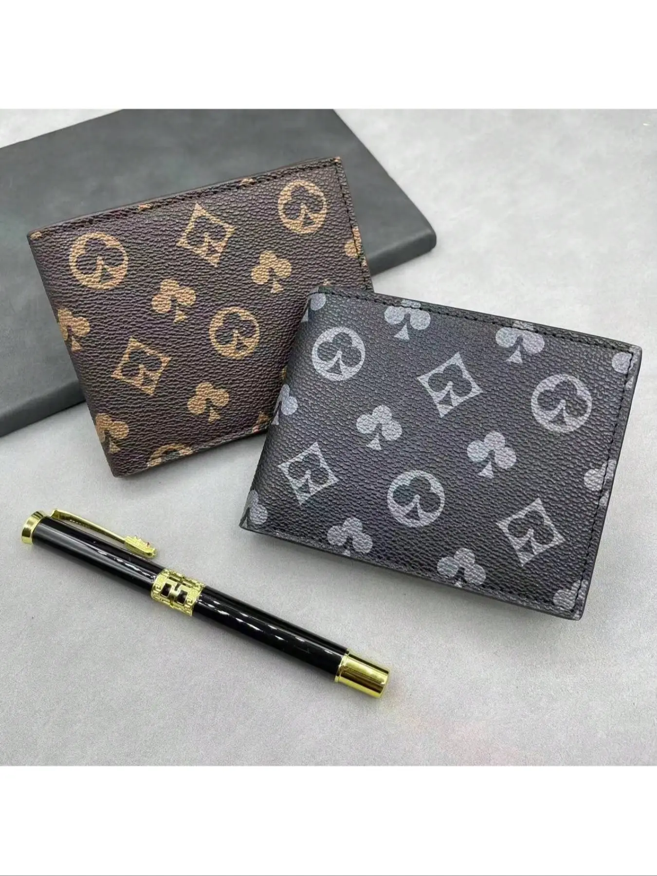 Men's Wallet with Fashion Print Design, Fashionable Credit Card Holder, Multi-Card Slots, Zipper Coin Pocket, Perfect Gift Choice for Holidays, Pu Card Holder