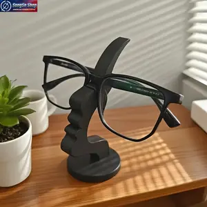 Modern Minimalist 2-Piece Eyeglass Display Stand Set, Curved Design Glasses Holder Organizer, Weighted Stable Desk Storage Rack for Sunglasses and Eyewear, Home Console Decor Accessory, Bedroom Office Vanity Storage and Gift Idea