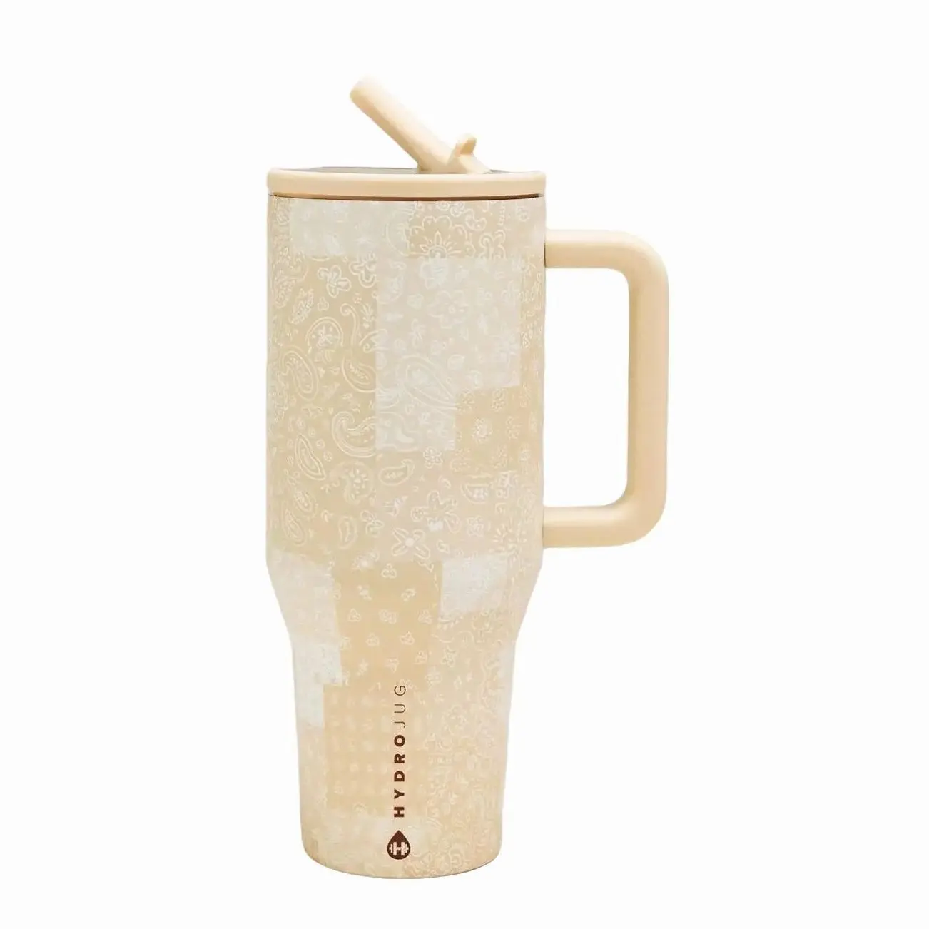 HydroJug Print Desert Stitch 40 Oz Traveler, Leak-Proof Insulated Tumbler with Flip Straw & Cup Holder Fit Flasks Lid Drinkware Leakproof Tumbler