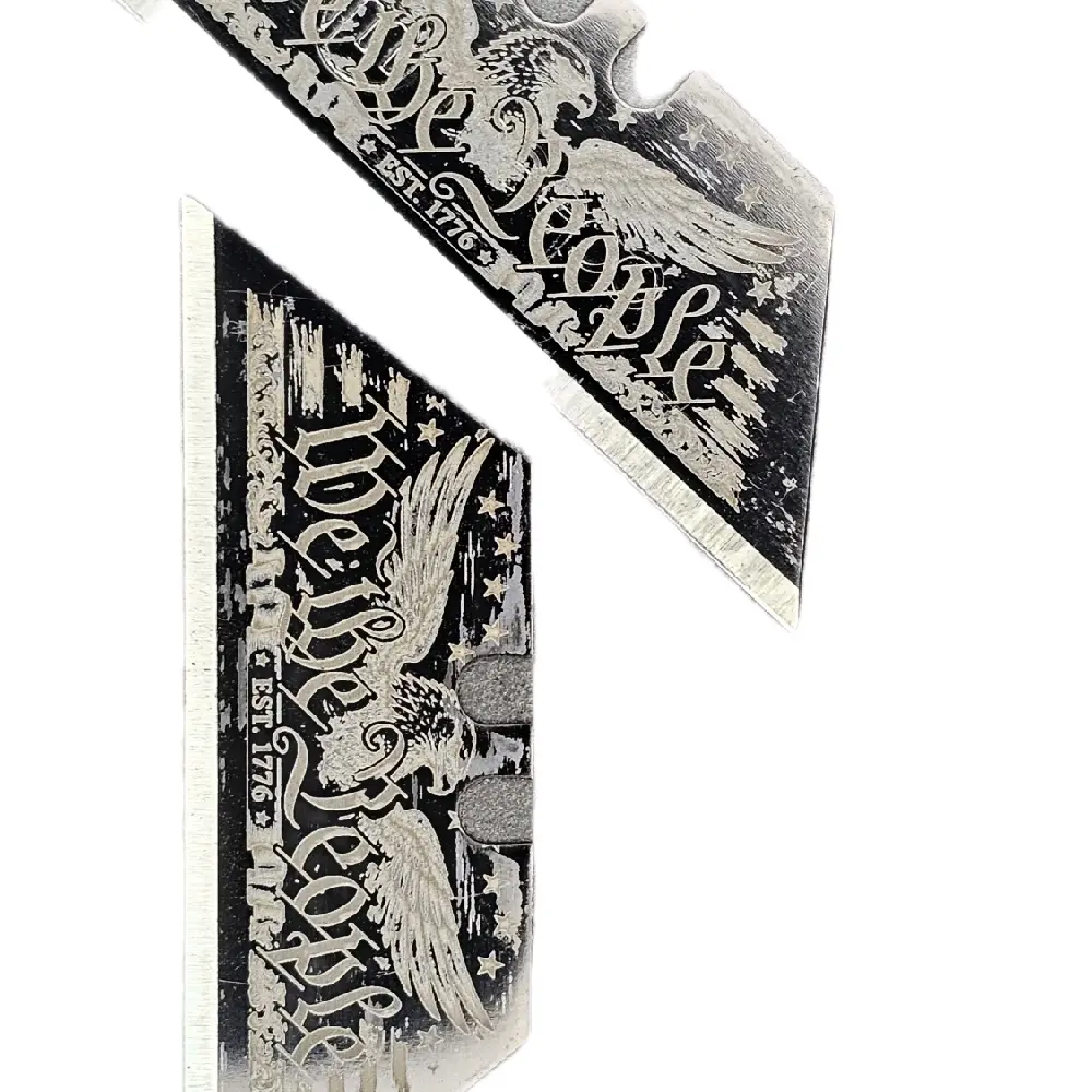 Black "We the People" Laser-Engraved Razor Blades