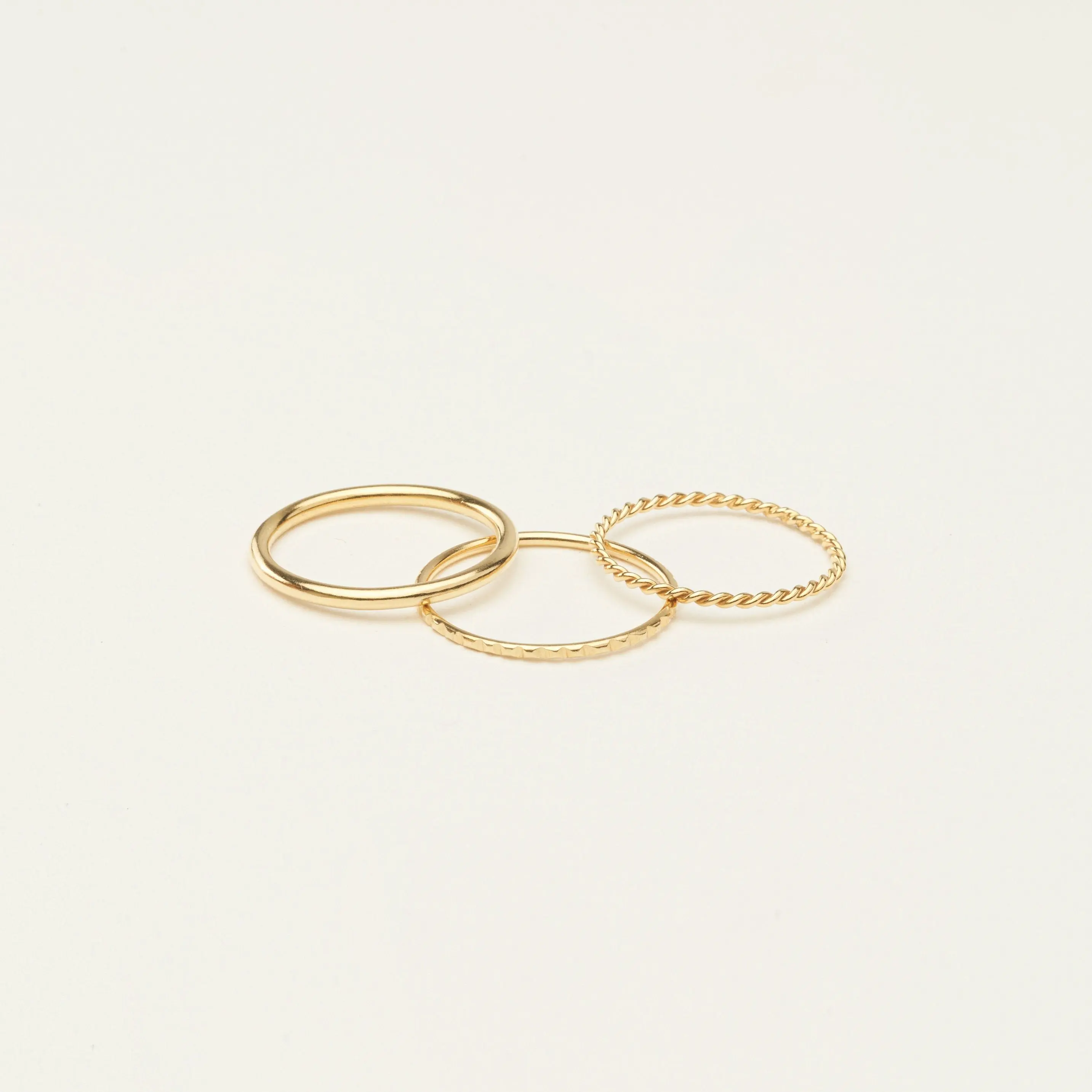 Thin Stacking Rings Set by Caitlyn Minimalist - Set of 3 Minimalist Stackable Rings in Gold and Silver - Dainty Everyday Jewelry - Gift for Her