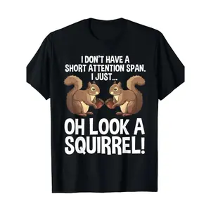 Funny ADHD Squirrel Design T-Shirt for Men Women Chipmunk Pet Lovers