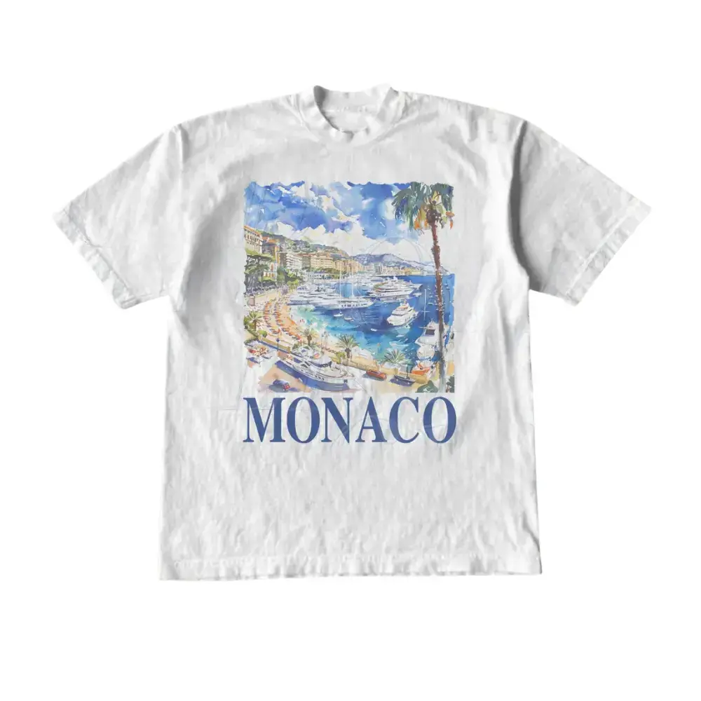 July 4th vintage Monaco Italy pattern T-shirt, unisex vintage summer shirt, nostalgic Monaco T-shirt, retro style T-shirt, sailing pattern shirt, summer charm