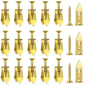 50 Zinc Expansion Screws, No Drilling Needed, Drywall Anchors for Picture Frames, Cabinets, Wall Mounts, Easy Installation, Durable Home Renovation, Wall Mounting Screws