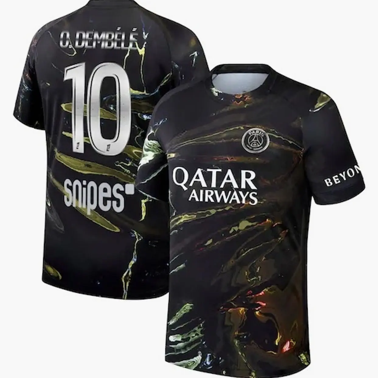 Unisex Soccer/Football Paris Saint-Germain Club O.Dembélé 10 2025/26 Night Edition Stadium Replica Jersey - Black