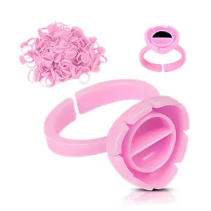 25pcs/pack Lash Glue Ring, Eyelash Glue Holder Finger Ring, Professional Makeup Tool For Women