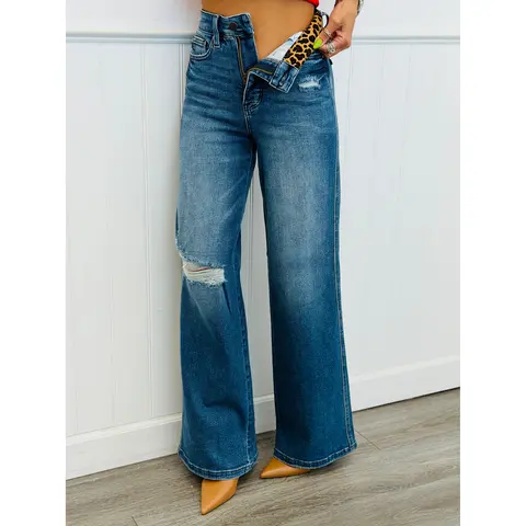 Judy Blue Tinsley Tummy Control Wide Leg  Jeans (Reg. and Plus)