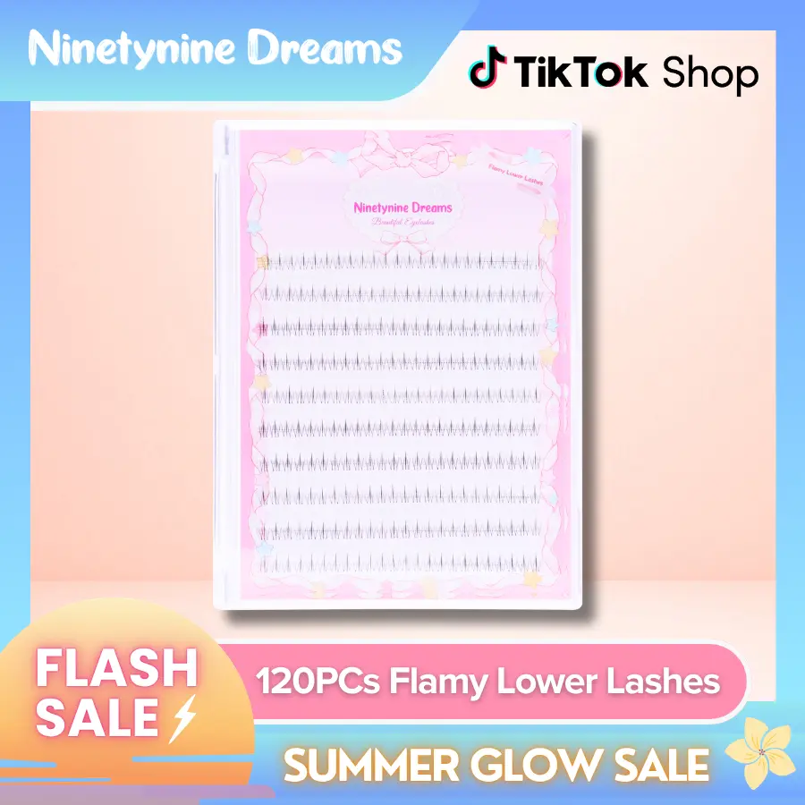 Ninetynine Dreams 120PCs Flamy Lower Lashes | C Curl Ultra-Thin Band Lightweight 6–7mm Soft Natural Daily Comfortable Bottom Lashes — Beginner Friendly Makeup Essential DIY Bottom False Eyelashes For Everyday Natural Makeup