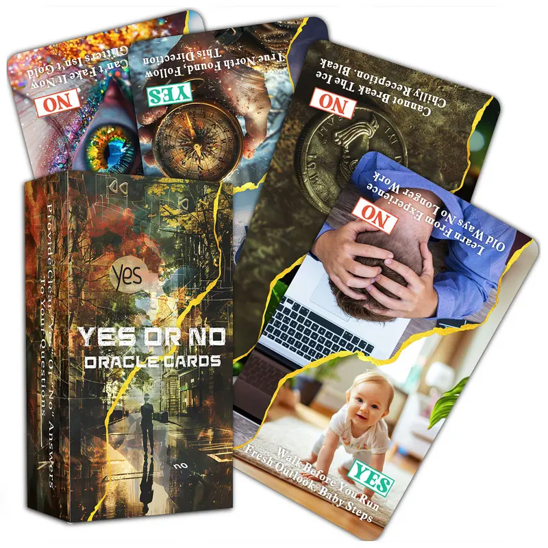 Oracle Card Game (56pcs/box), Yes or No Oracle Cards, Fortune Telling Toy, Prophecy Tarot Card Game for Beginners, Adults Card Game
