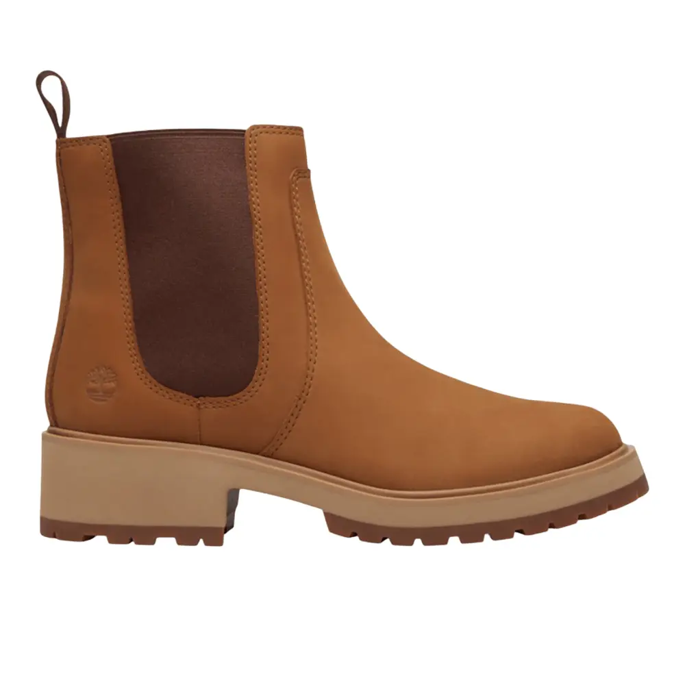 Timberland Womens Carnaby Row Mid Chelsea Casual Boots Ankle Low Heel 1-2" - Beige