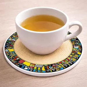Ceramic Coaster for Tea or Coffee Cup 4 pcs