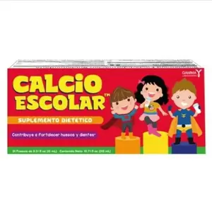 Calcio Escolar - Calcio para Niños 21 Frascos - Calcium for Children 21 Vials Dietary Supplement Muscle