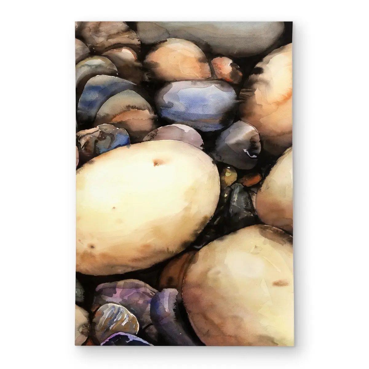 360 stand Multicolor Beach Pebbles Rug - 2x3 ft Rectangle Outdoor Rug, Weatherproof, Easy to Clean, Coastal Ocean-Vibe Pebble Print, for Home & Bathroom Decor, Multicolor Rug