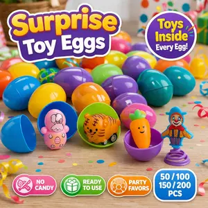 Prefilled Surprise Toy Eggs for Kids, Plastic Eggs with Toys Inside, Party Favor Eggs, Goodie Bag Fillers, Classroom Prize Toys, Birthday Party Supplies, No Candy Surprise Eggs, Capsule Kit, 50/100/150/200 PCS