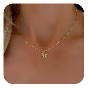 Letter Detail Initial Pendant Necklace for Women, Fashion  for Party, Daily Clothing Decor, Trendy Stainless Steel  for Birthday Gift graduation gift for girlfriend stud men's jewelry