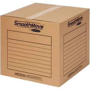 Fellowes SmoothMove Medium Basic Pre-Printed Moving Boxes, Home Organizer for Packing and Storage Needs