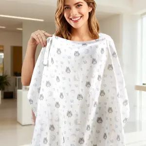 Women's Nursing Towel, Bear Moon Print Mom Nursing Cover, Lightweight Breathable Design, Perfect for Pregnancy, New Moms, Daily Use Essential