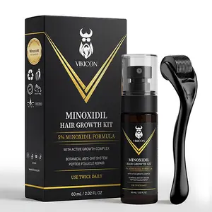 VIKICON 5% Minoxidil Hair Growth Spray Kit for Men and Women, Hair Loss and Hair Regrowth Treatments with Biotin, Botanical Anti-DHT System, Topical Solution for Hair & Beard Thickness, Perfect Present for Men Women Family Gift
