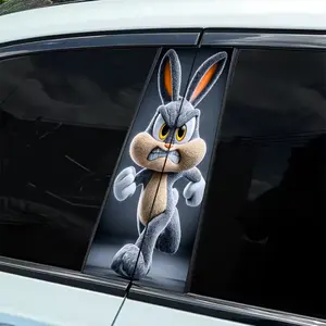 Realistic Plush Style Bugs Bunny Personalized Car Stickers 2-piece: 2-piece set - waterproof, scratch-resistant, suitable for all models - auto parts and holiday decorations for all vehicles, suitable for laptops, cars Car Decorative Sticker