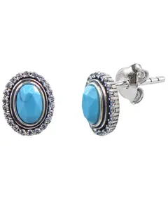 Kelly Herd Women's Western Turquoise Oval Earrings - Ebe154