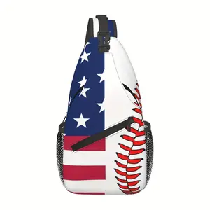 Crossbody Chest Bag Hiking Backpack American Flag And Baseball Shoulder Bag Folding Large Capacity Fashion Durable Can Be Used For Shopping, Work, Travel Beach Bag Fishing Backpack Travel Accessories Must Have Backpack For School Back Christmas Gifts