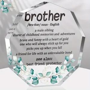 "Brother Definition Acrylic Plaque - Unique Gift from Siblings | Birthday, Father's Day & Thank You Desk Decor Ornaments Multicolour