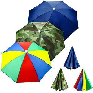 3 Pieces Rainbow Umbrella Hats Camouflage Fishing Cap Beach Umbrella Headband 3 Pieces Rainbow Umbrella Hats Camouflage Fishing Cap Beach Umbrella Headband