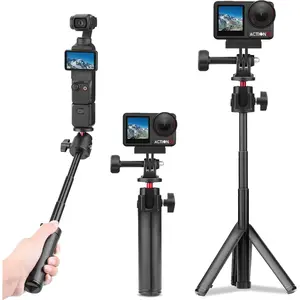 Pocket 3 Tabletop Selfie Stick Tripod for DJI  Pocket 3, Lightweight Desktop Mini Extendable Stand for DJI  Action 5 Pro/4/3,for ,for Insta360,for  Camera Accessories(Black)