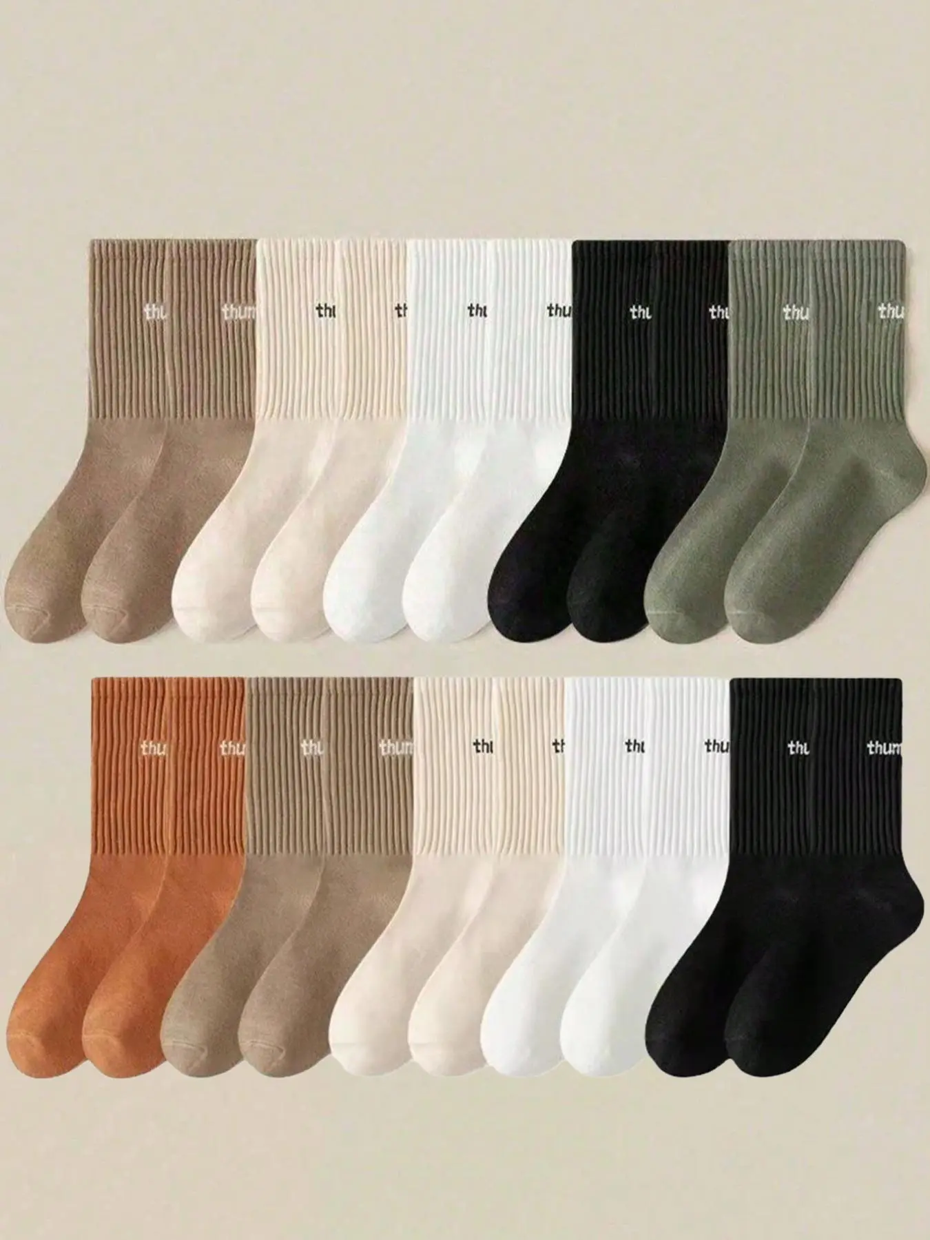 Women's Letter Print Crew Socks, Sporty Casual Moisture Wicking Socks, Soft Comfy Breathable Hosiery for All Seasons Daily Wear