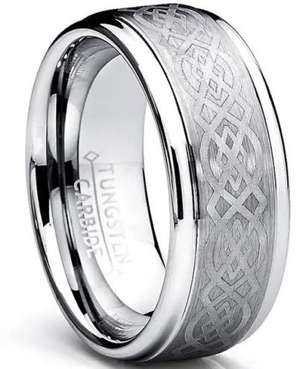 Mens Brushed Silver Tungsten Carbide Wedding Band Ring, Fashion Costume Jewelry, Size 5-17 + Half Sizes, Multi-Size, Round Band
