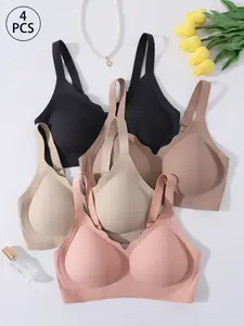 Women's Wireless Jelly Bras, Comfortable Supportive No Underwire Push Up Bras, Seamless Full Coverage T-Shirt Bra, Casual All Seasons