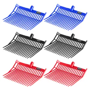 VEVOR 6PCS Manure Fork Replacement Head,  18 Angled Tines Horse Manure Fork Head, Durable Plastic Pitchfork Heads, Horse Mulch Rake for Picking up Stable Stall Muck Grass Hay Cleaning Farm Work